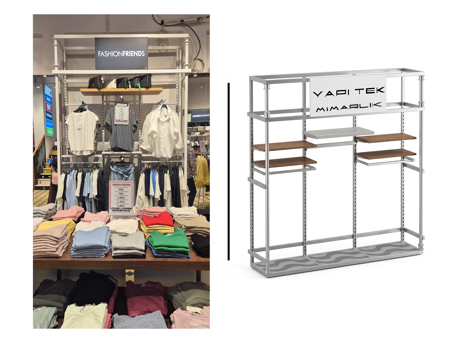 3-Bay Freestanding Modular Wall Display Stand