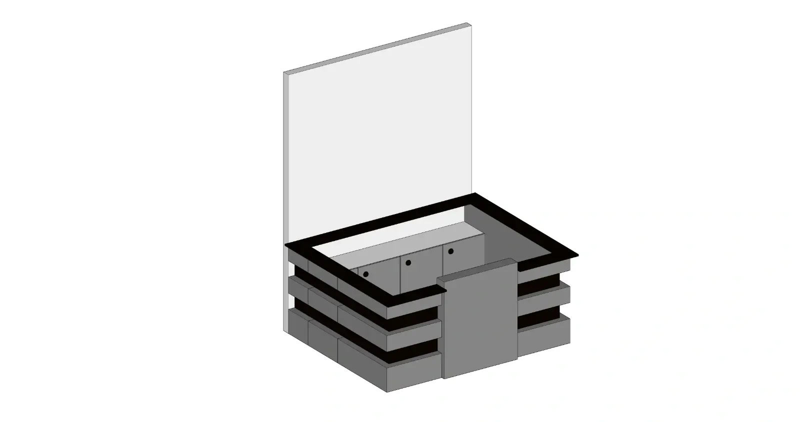 Striped Design U-Shape Checkout
