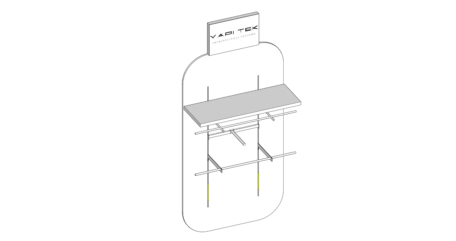 Duvara Monte Ahşap Panolu ve Işıklı Modüler Stand