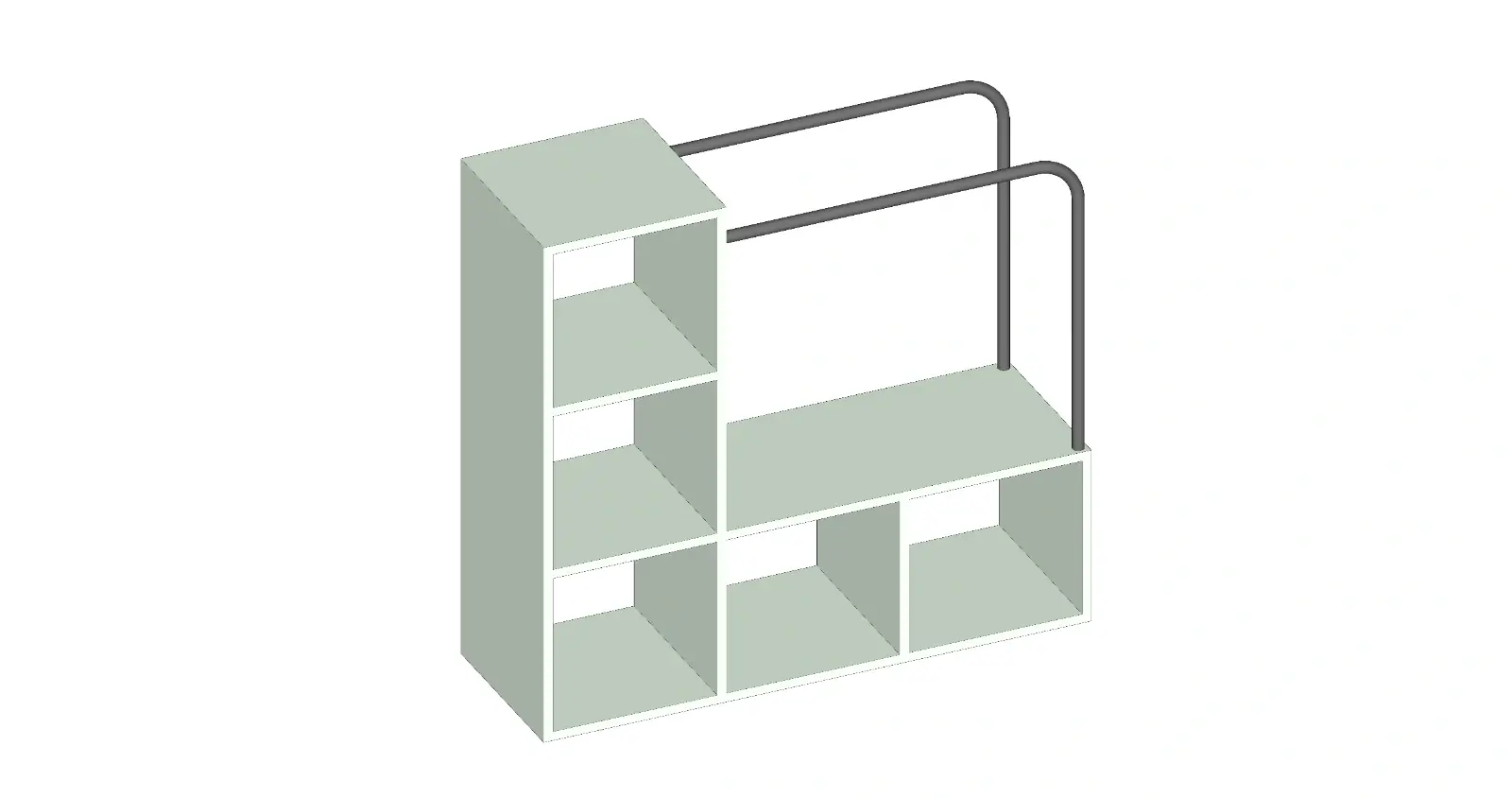 Kübik Raflı Asimetrik Orta Stand
