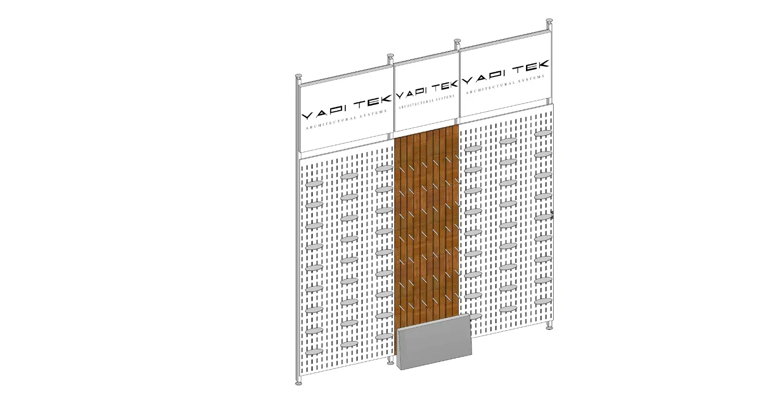 3-Bay Modular Shoe Wall Display with Signage
