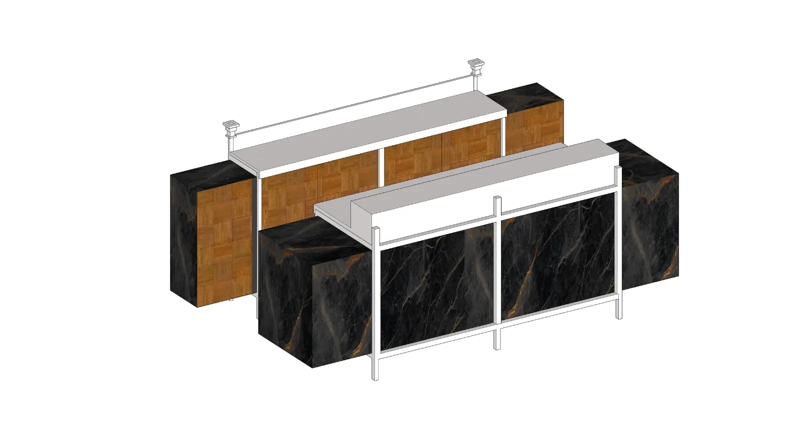 Luxury Marble and Wood Checkout